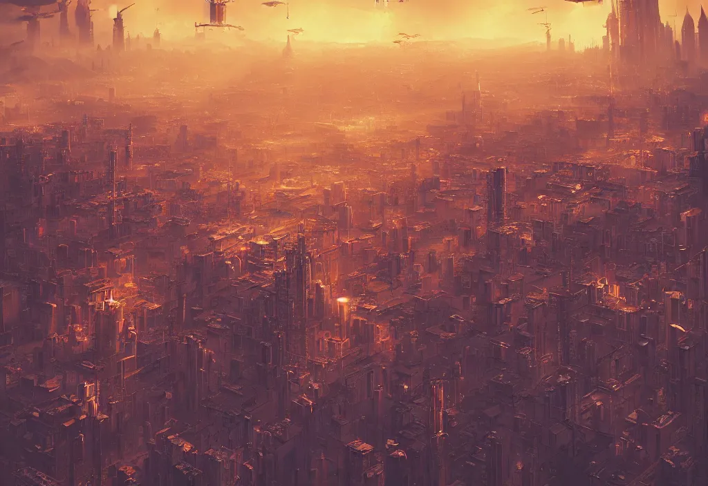 Image similar to flying city by alena aenami, city in the sky, buildings are flying, steampunk, digital art, 4 k, trending on artstation, impressive, epic composition, highly detailed, golden hour, no ground