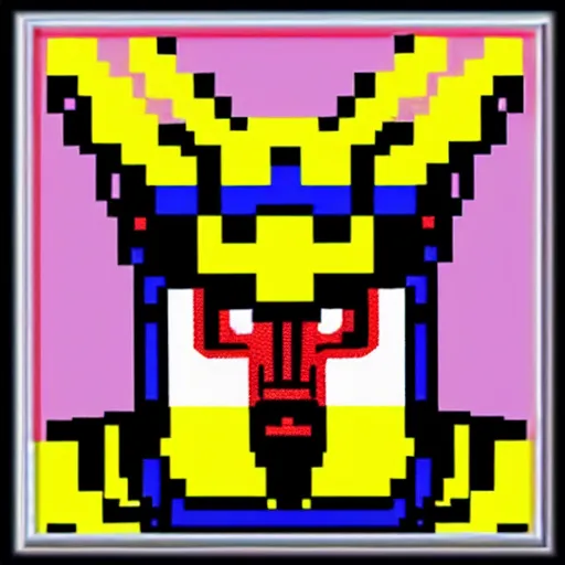 Image similar to full portrait painting of voltes v, pixel art 8 x 8.