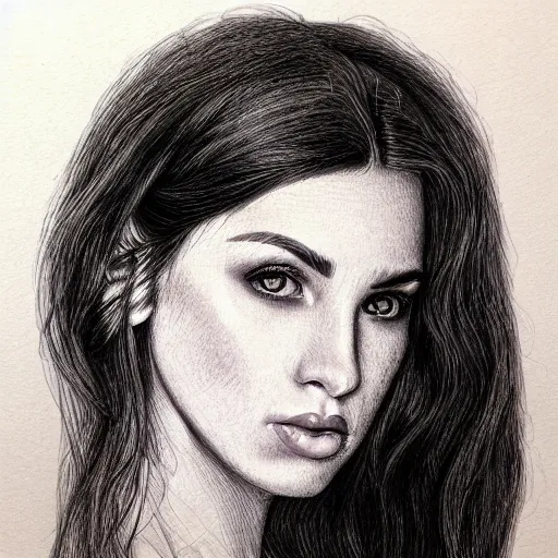 Watercolor artist sikander - Quick pen drawing with ballpoint pen  #sketchbook #sketches #sketch #sketching #pensketch #drawing #draw #art  #portrait #girl #face #beauty #model