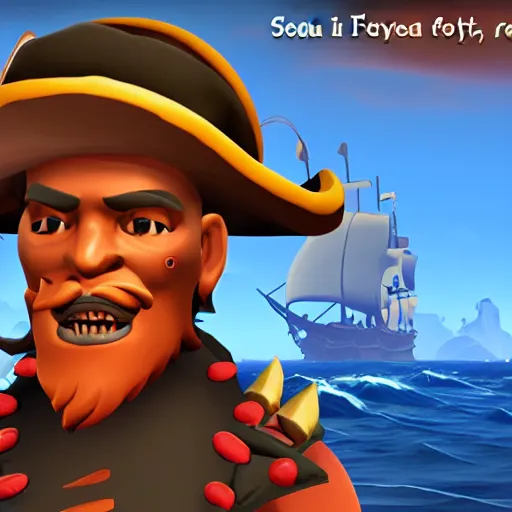 Image similar to Davey Jones in Sea of Thieves, screenshot, obama edition