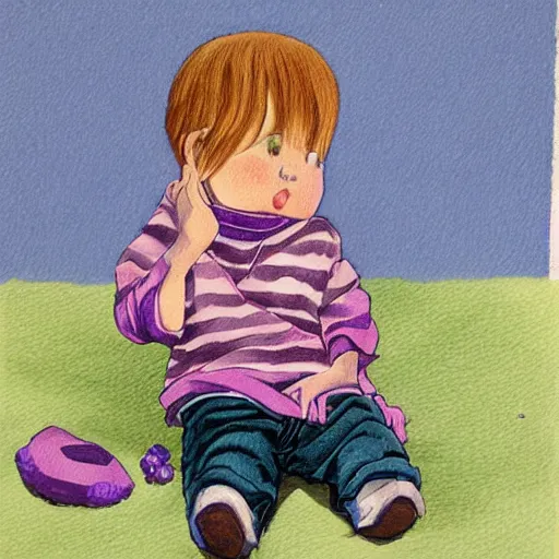Image similar to cute little boy, purple color palette, art made by mitsuhiro kimura,
