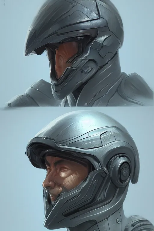 Image similar to sci - fi helmet concept by yintion j - jiang geping, lineart, oil painting, jama jurabaev, wayne barlowe, concept sketches, rejected concepts, digital painting, highly detailed, artstation, sharp focus