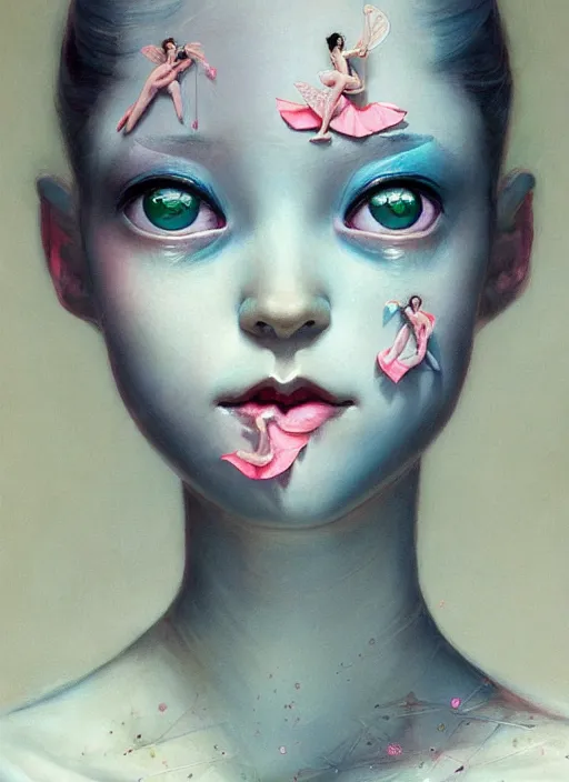 Image similar to prompt : figurative unique features ballerina portrait soft light painted by james jean and katsuhiro otomo and erik jones, inspired by akira anime, smooth face feature, intricate oil painting, high detail illustration, sharp high detail, manga and anime 1 9 9 9