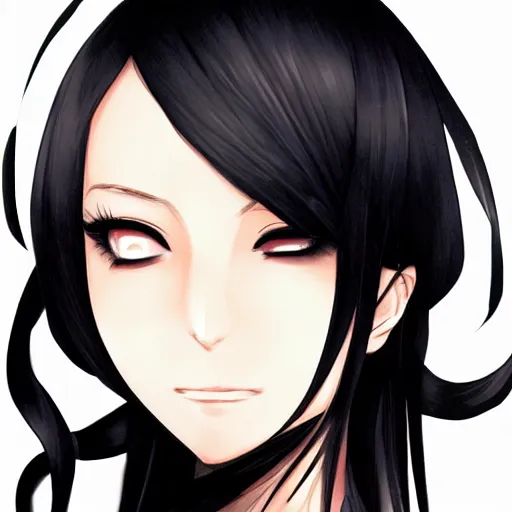 Image similar to full headshot portrait of a girl with long black hair, drawn by ATDAN, by Avetetsuya Studios, attractive character, colored sketch anime manga panel, trending on Pixiv