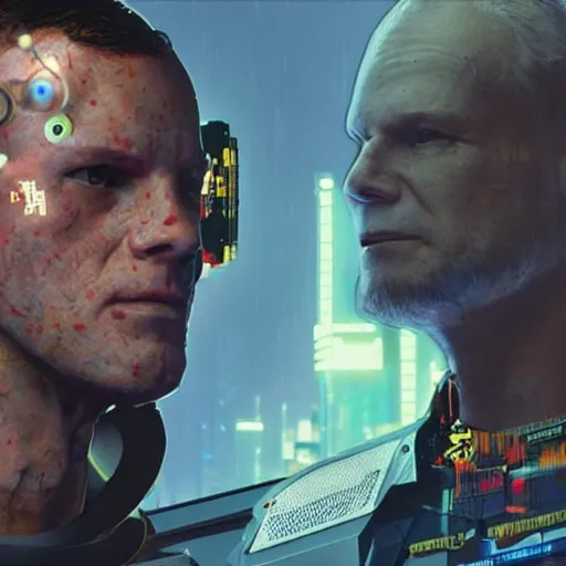 Image similar to cyborg john paul ii in cyberpunk 2 0 7 7, artistic artwork