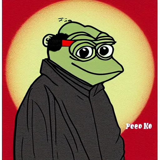Prompt: pepe the frog as confucius.
