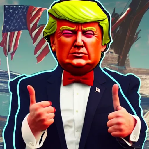 Prompt: trump as a fortnite skin