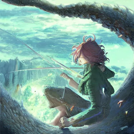 Image similar to Fried eggs made from dragon eggs, fantasy art, art by Makoto Shinkai