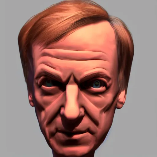 Prompt: Saul Goodman, 3D head, Blender screenshot