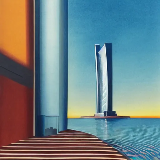 Image similar to a futuristic building amarone bin, by asher brown durand, matte painting, an ink drawing bright layerd heaven relish ocean liner wavy tower, by mark rothko and ilya kuvshinov