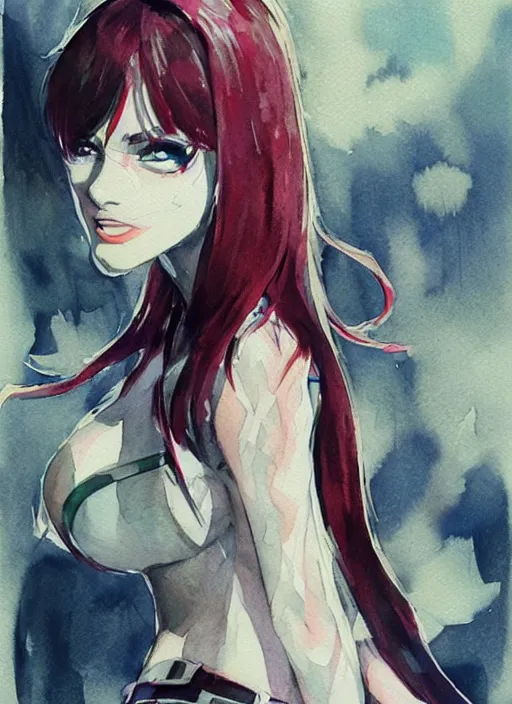 Image similar to concept art of comiket cosplay, pinterest, artstation trending, behance, watercolor, by coby whitmore, silver, laser light,