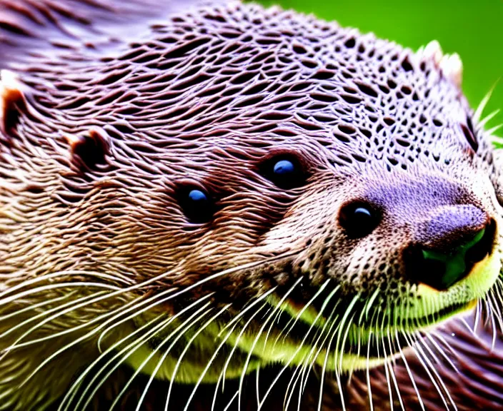 Prompt: close up of an otter, macro lens