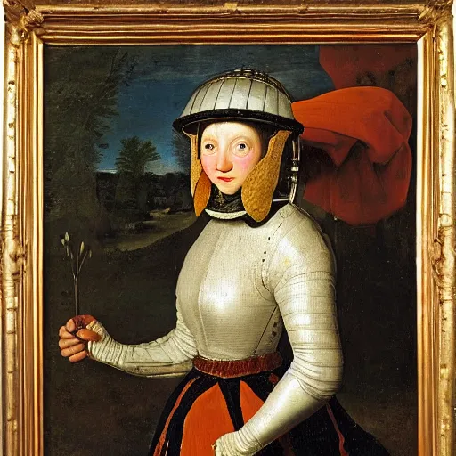 Image similar to Portrait of a woman with a helmet, by Jan Brueghel the Elder