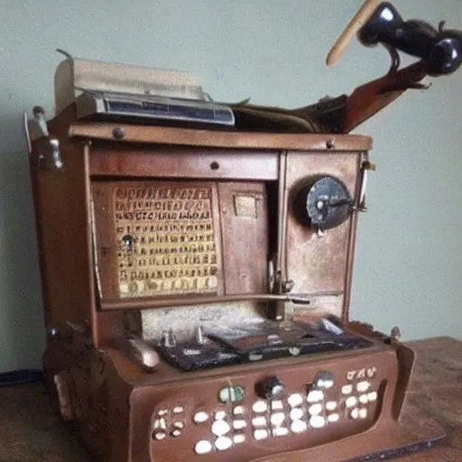 Prompt: look at this most amazing device i found in my grandpa's attic! what do you think this thing even does?