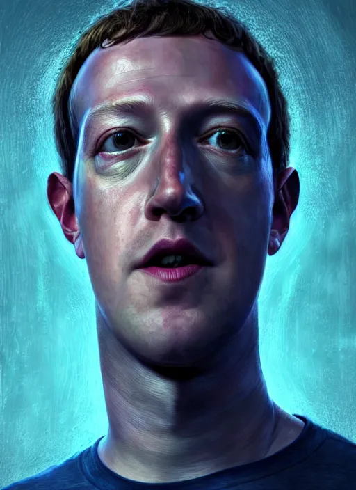 Prompt: portrait of mark zuckerberg as cthulhu, hyper detailed, digital art, trending in artstation, cinematic lighting, studio quality, smooth render, unreal engine 5 rendered, octane rendered, art style by klimt and nixeu and ian sprigger and wlop and krenz cushart.