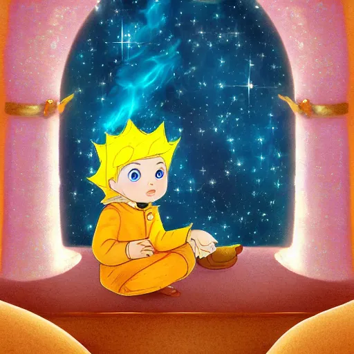 Image similar to little prince, fantasy digital art