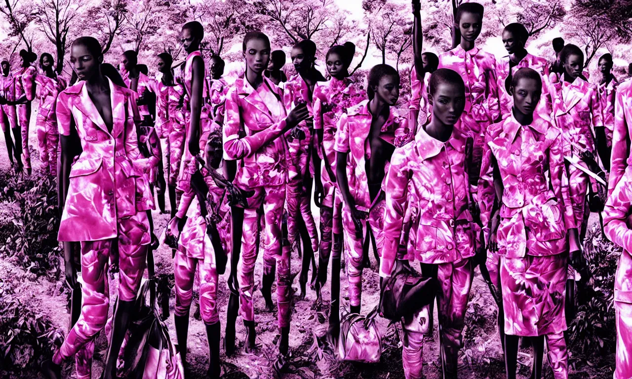 Prompt: fashion advertising campaign by richard mosse