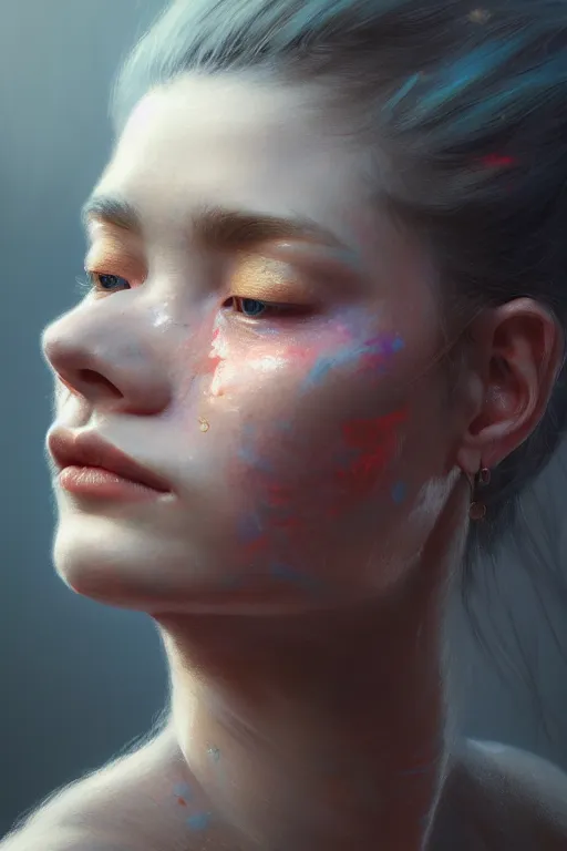 Prompt: ultra detailed close up facial portrait of robyn malcolm, extremely detailed digital painting, in the style of fenghua zhong and ruan jia and jeremy lipking and peter mohrbacher, mystical colors, rim light, beautiful lighting, 8 k, stunning scene, raytracing, octane, trending on artstation