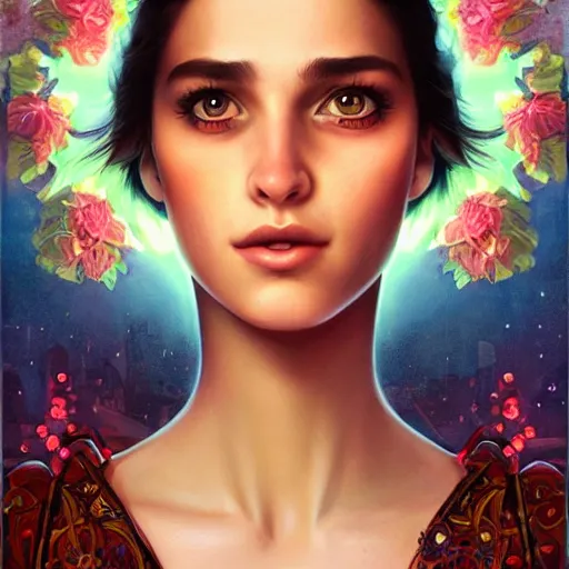 Prompt: Stockholm city portrait, Spanish beautiful young girl, Pixar style, by Tristan Eaton Stanley Artgerm and Tom Bagshaw.