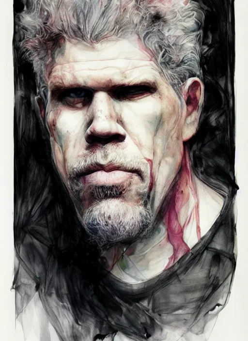 Prompt: ron perlman by agnes cecile