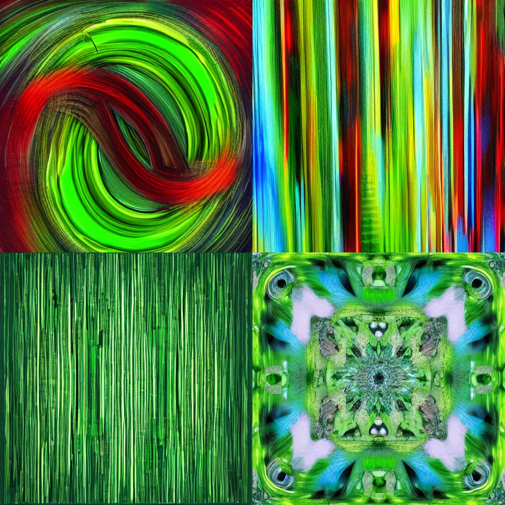 Prompt: What green sounds like. Abstract art.