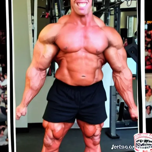 Prompt: jerma 9 8 5 professional bodybuilder huge muscles strong expert photograph detailed