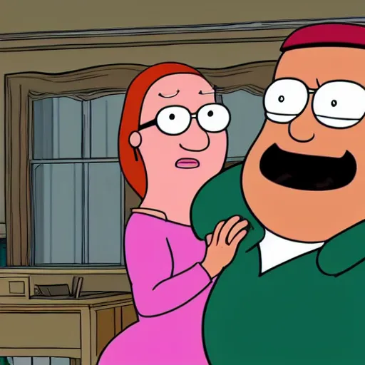 Prompt: meg bitchell and peter griffin