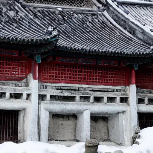 Image similar to Chinese ancient buildings is frozen