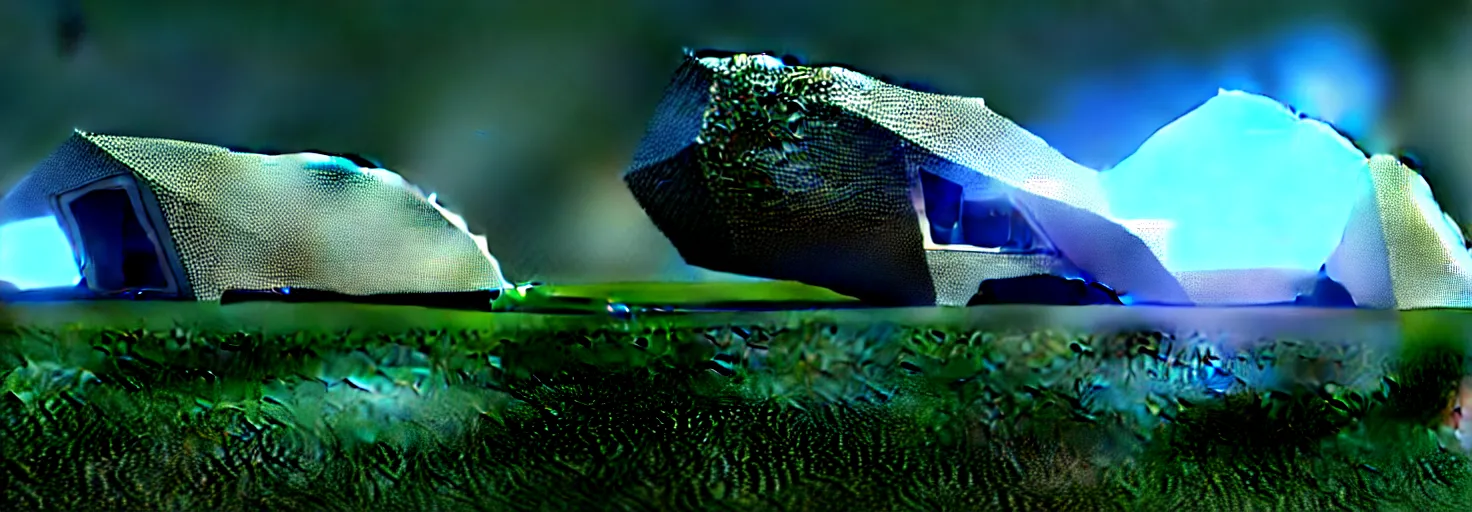 Image similar to a large futuristic house in the middle of a fractal landscape : octane render : unreal engine : 3 d fractal : digital 3 d : concept art : fractal : procedural : landscape