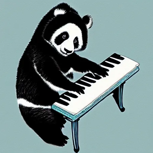 Prompt: “ a panda playing the piano ”