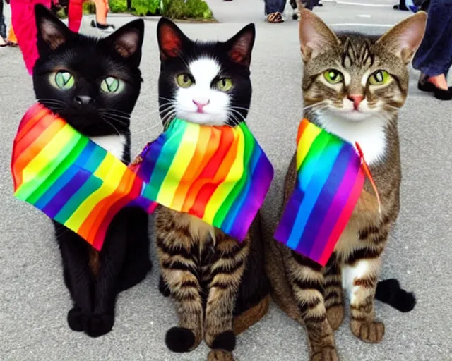 Prompt: gay pride cats