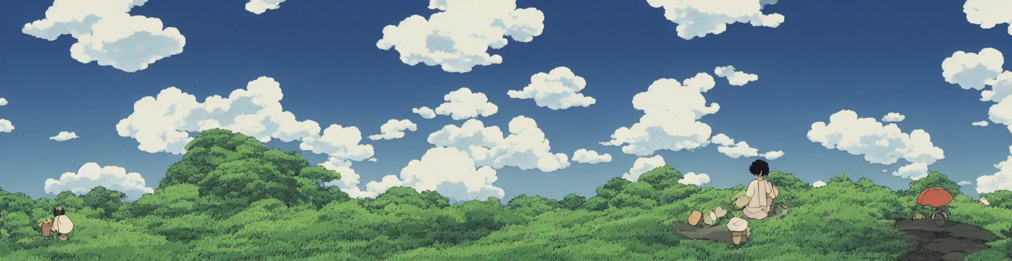 Image similar to A cloudy sky, by Studio Ghibli