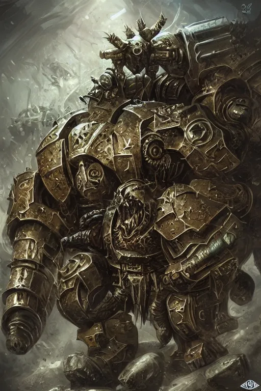 Prompt: chaos space marine, fantasy, warhammer, highly detailed, digital art, sharp focus, trending on art station, nurgle