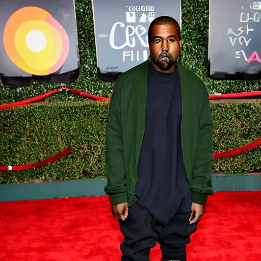 Prompt: kanye west as an avocado, red carpet photography