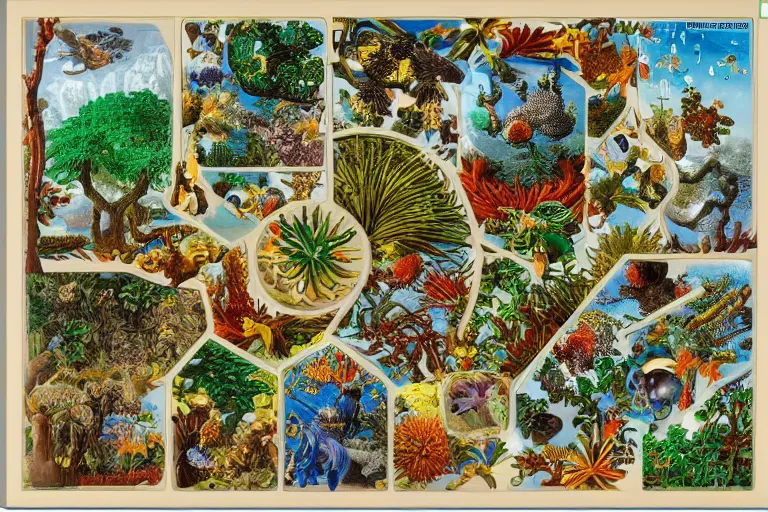 Image similar to ernst haeckel artforms in nature 1 9 8 5 lego set
