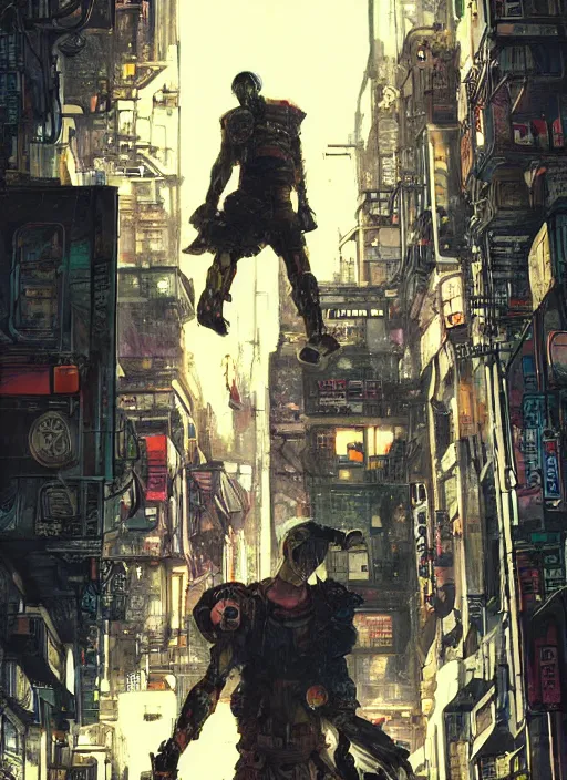 Prompt: manga cover, jake gyllenhaal, intricate cyberpunk city, emotional lighting, character illustration by tatsuki fujimoto