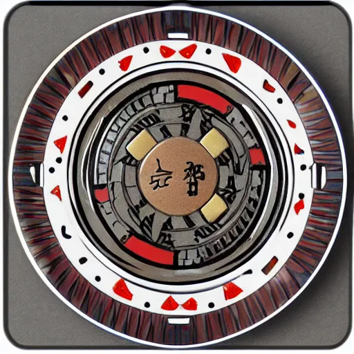 Prompt: edo style poker chips high detailed