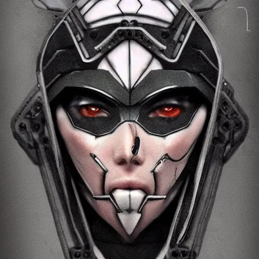 Image similar to a female transformer with a face tattoo, hollow eyes, very symmetrical face, highly detailed, by steven zavala, by matt tkocz, by shane baxley, metal gear solid, transformers cinematic universe, pinterest, deviantart, artstation, concept art world _ h 7 5 0