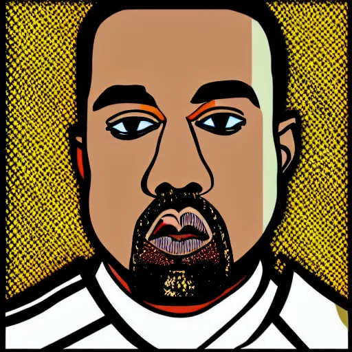 Image similar to Kanye West by Roy Lichtenstein