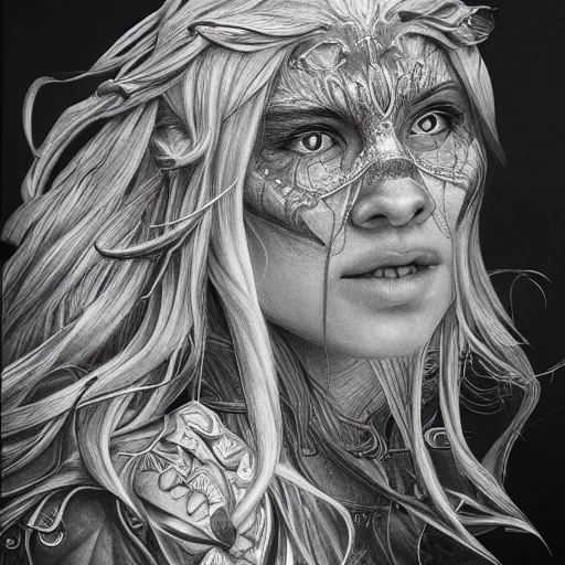 Prompt: a stunning character design by a professional artist, hyper-detailed pencil drawing