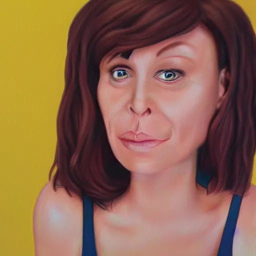 Image similar to Lois Griffin from Family Guy, hyperrealistic photo, realism, portrait, studio lighting