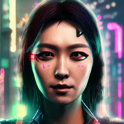 Image similar to jekie chan portrait, Cyberpunk 2077, cyberpsycho, photorealistic, ultra detailed, neon, octane, bokeh, cyber, cyberpunk city, feature, scars, cyberface, 8k