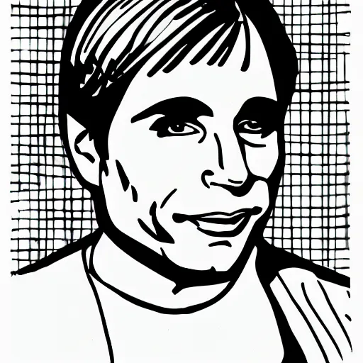 Image similar to Tony Danza coloring book page, line sketch, black and white