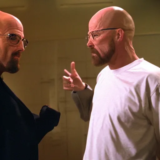 Prompt: dana scully rap battling walter white in an episode of epic rap battles of history