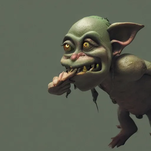 Image similar to a sneaky suspicious dribbling goblin, in the style of boris valejo, dramatic lighting, forest, hyperrealistic, detailed, octane render