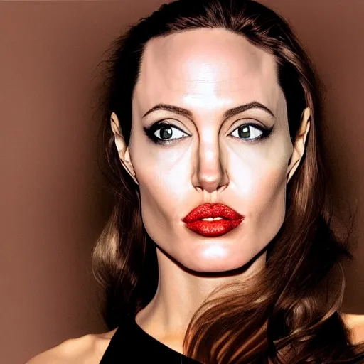 Image similar to an orange with the face of angelina jolie