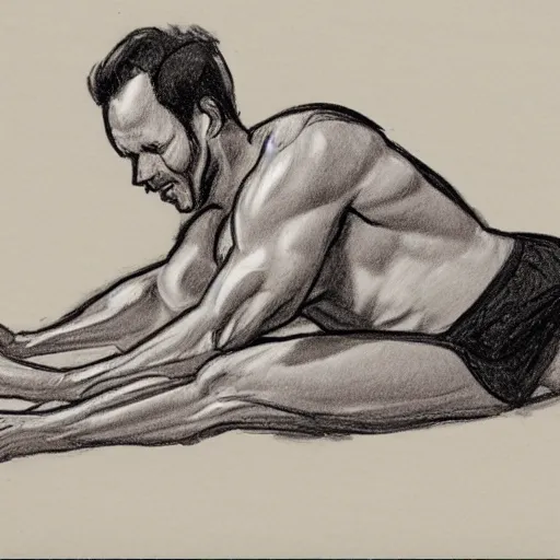 Image similar to sketch of a man doing situps