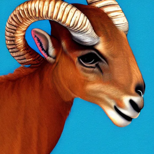 Image similar to ibex, digital painting