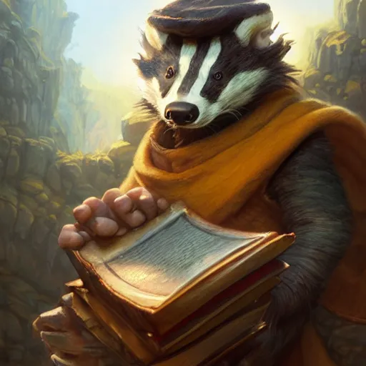 a detailed portrait of a badger wizard holding an | Stable Diffusion ...