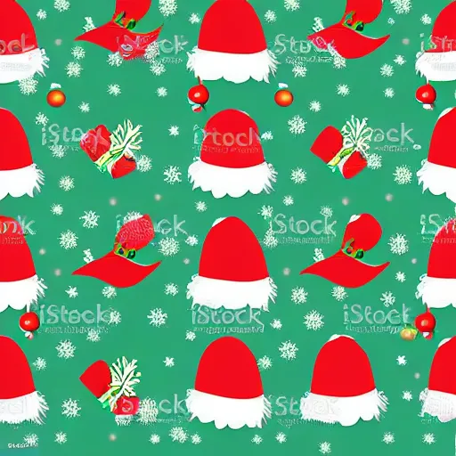 Prompt: christmas wrapping paper, vector art,
